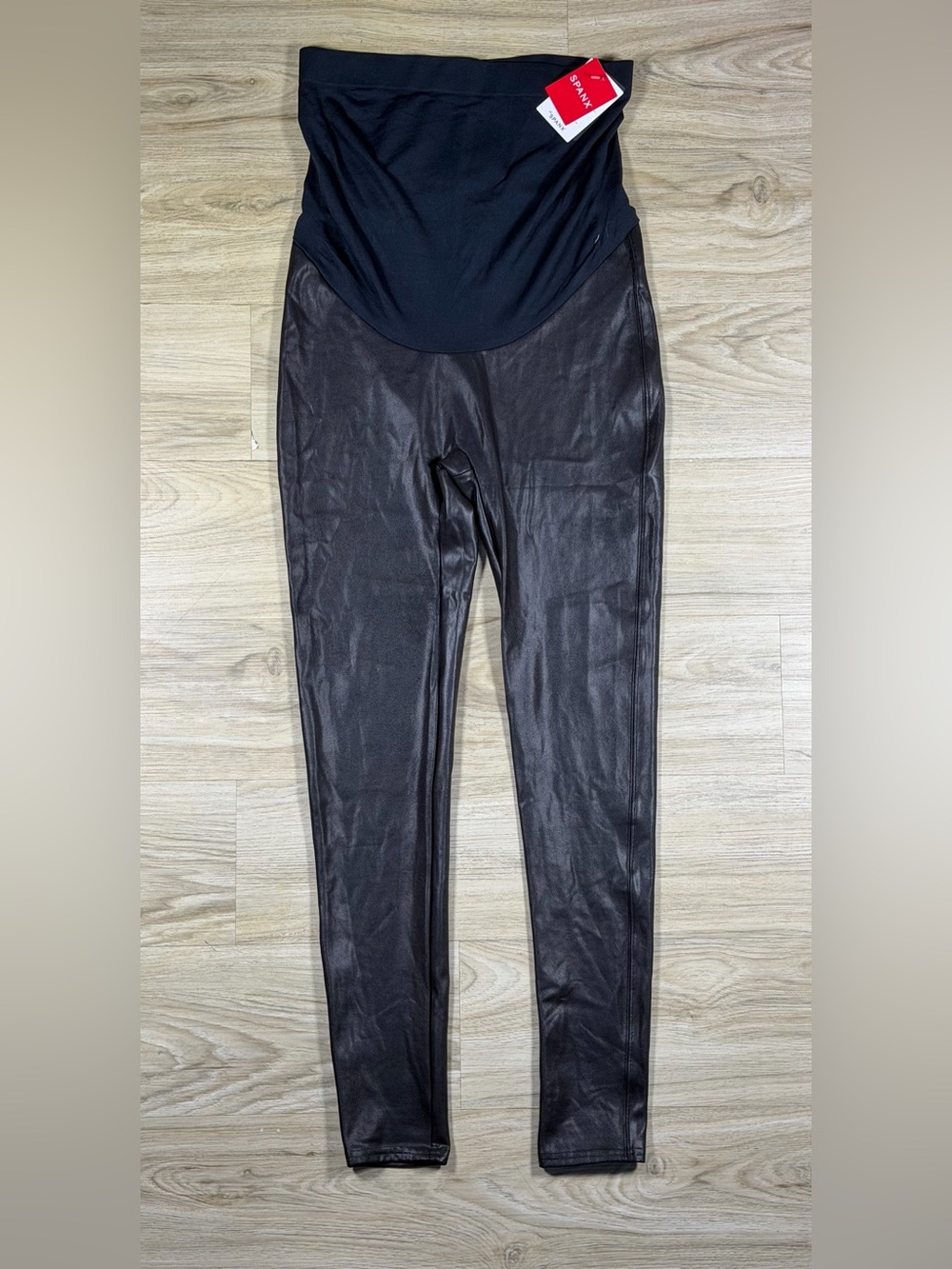 NEW SPANX Mama Faux Leather Maternity Leggings High Rise Moto Biker Rocker Edgy